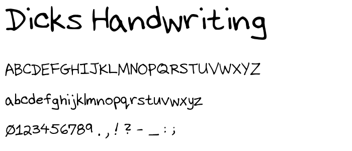 Dicks Handwriting font